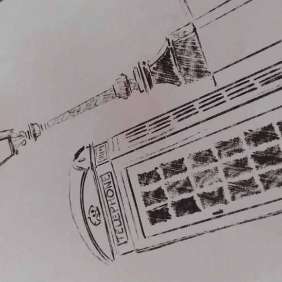 NWT Hobby Lobby telephone picture black white pink. Black frame - Picture 3 of 7